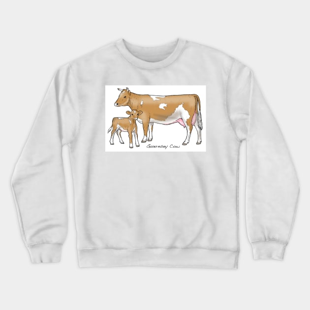 Guernsey Cow Crewneck Sweatshirt by davidroland